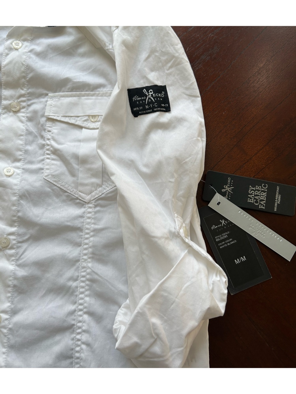 Marc Ecko White Casual Button-Down Shirt size M - Picture 7 of 9